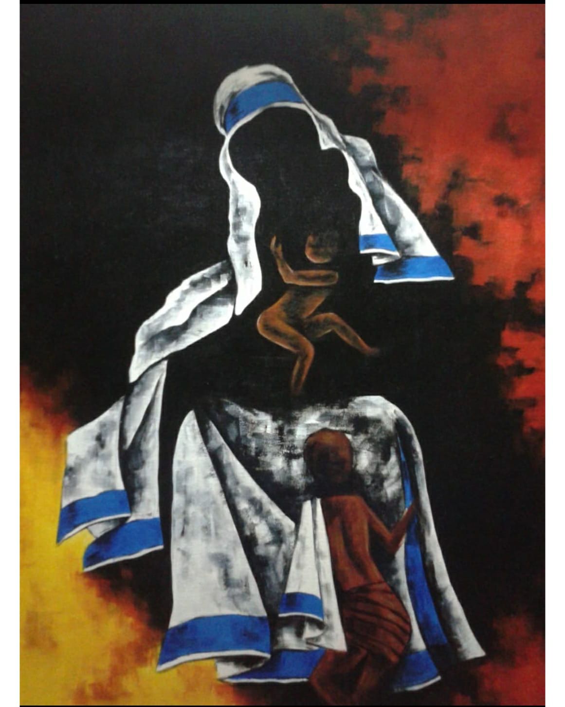 Mother and child, contemporary abstract